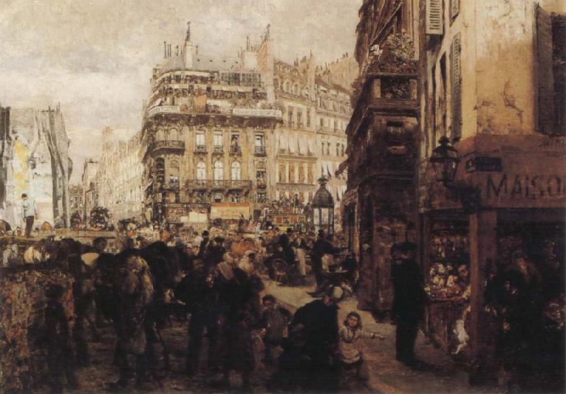 Adolph von Menzel A Paris Day oil painting picture